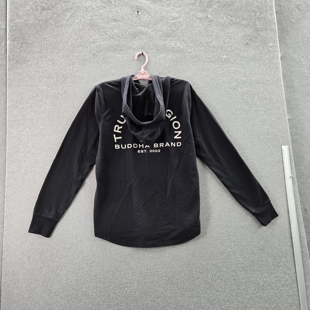 True Religion Men Hoodie M/M Black Buddha Guitar Pullover